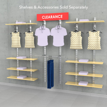 Six Slim Slatstrips Clothing Display Kit with Sign Holders