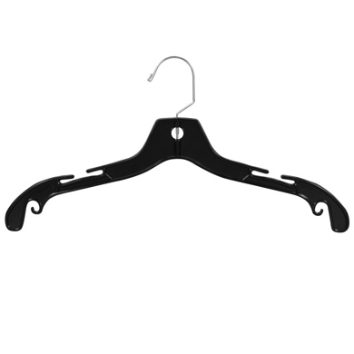 17 In Heavyweight Plastic Dress Hanger - Black -100 Per Carton