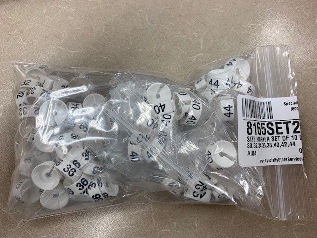 Hanger Size Markers Sizes 30,32,34,36,38,40,42,44