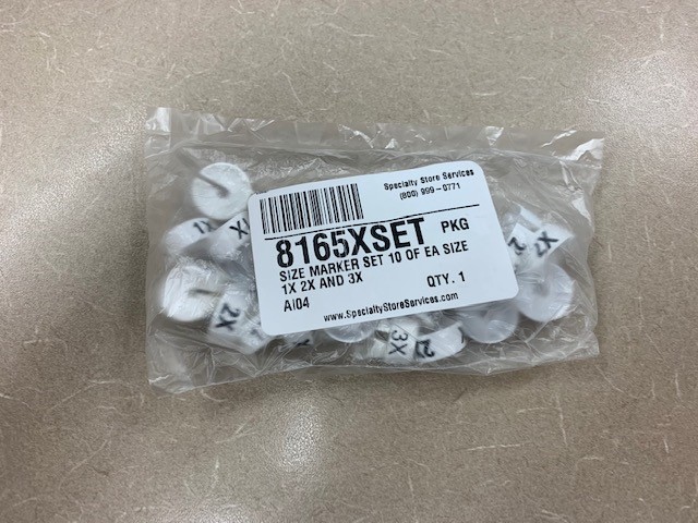 Hanger Size Marker 1X 2X 3X