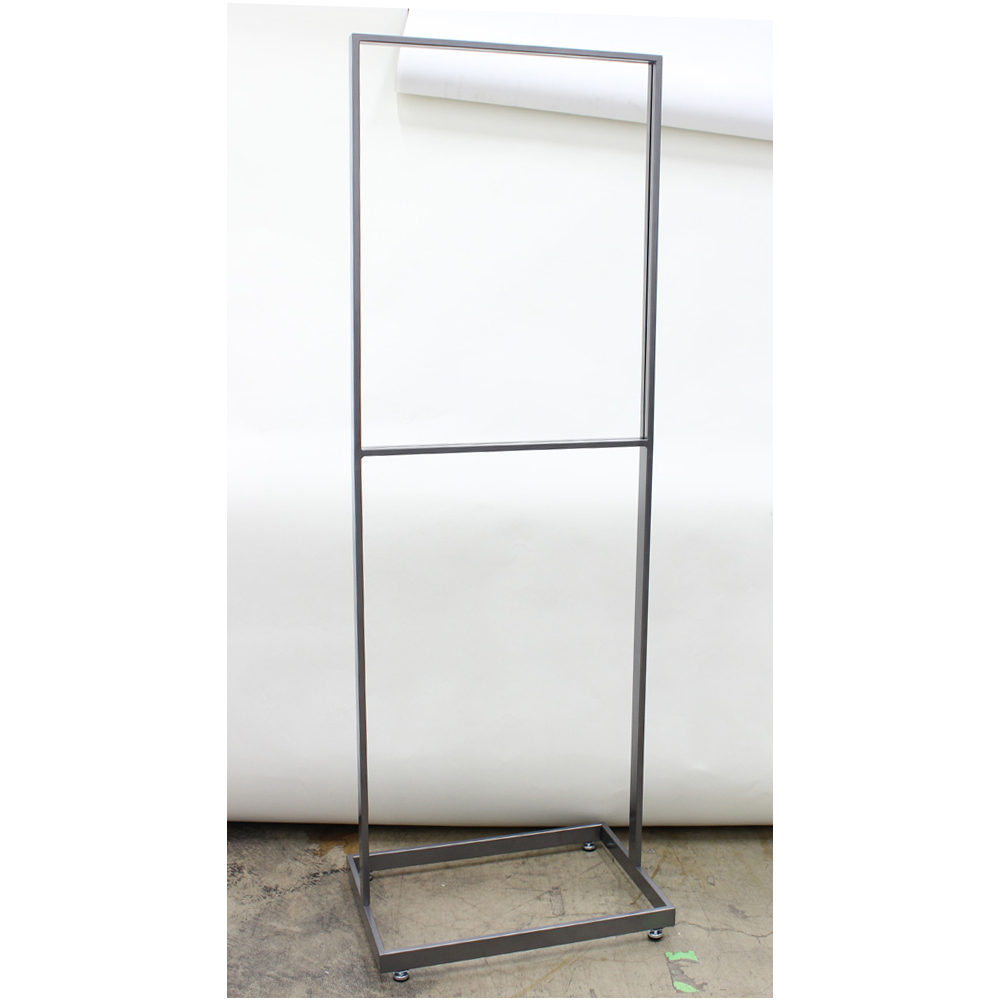 22"W X 64"H X 15"D Gunmetal Floor Standing Sign Holder