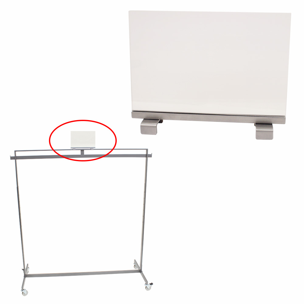 11 in. w  x 7 in. h Acrylic Sign Holder for Top of Ballet Bar Rack