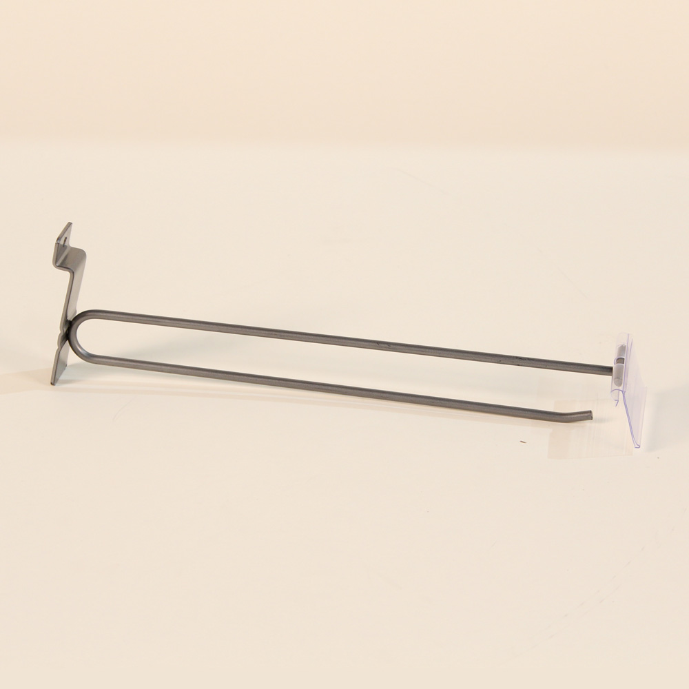 10 in. Gunmetal Scanning Hook For Slatwall With Reader Tab 20/Pkg