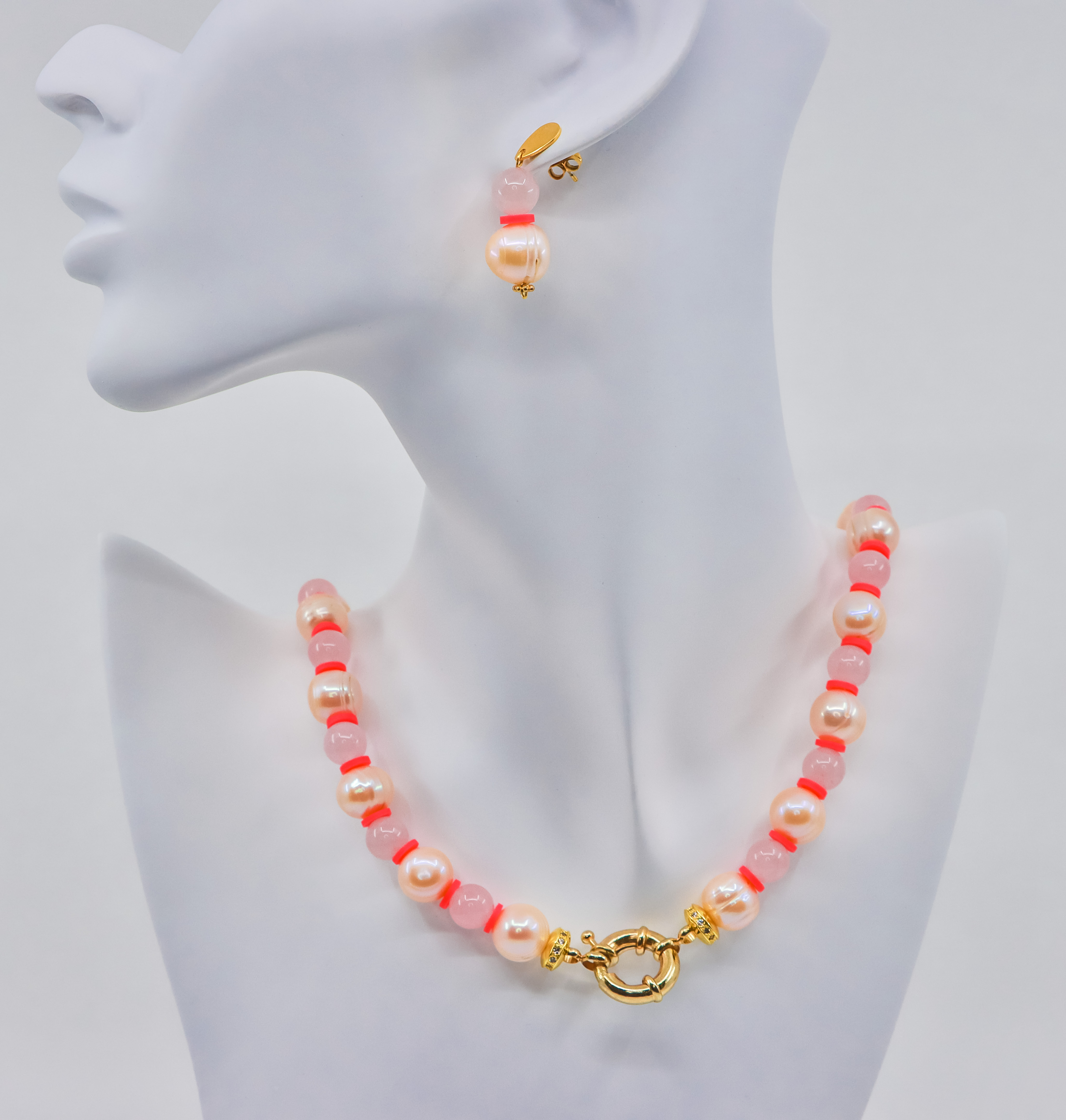 Necklace - Peach Candy Set
