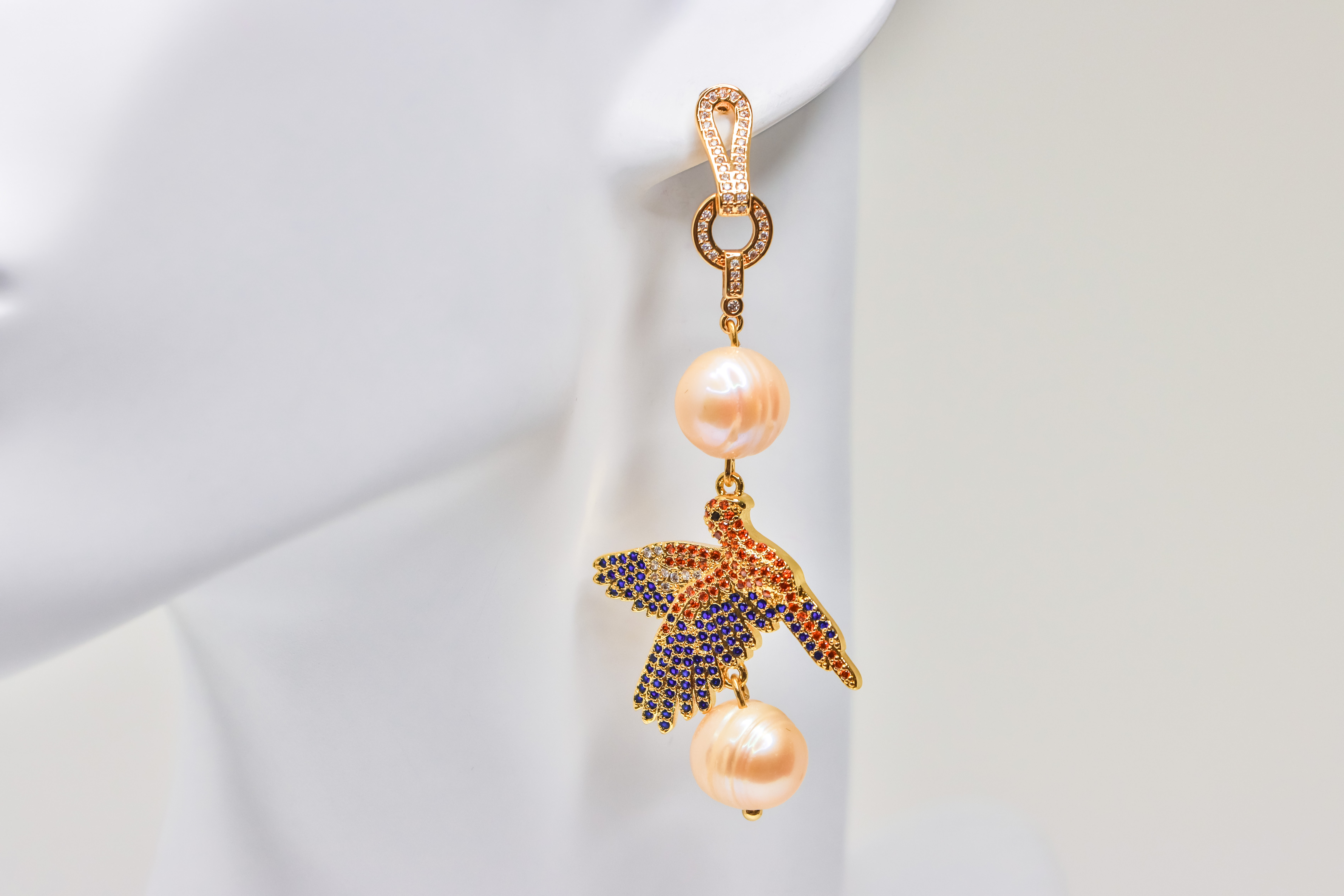 Gold Earrings - Gold Parrot