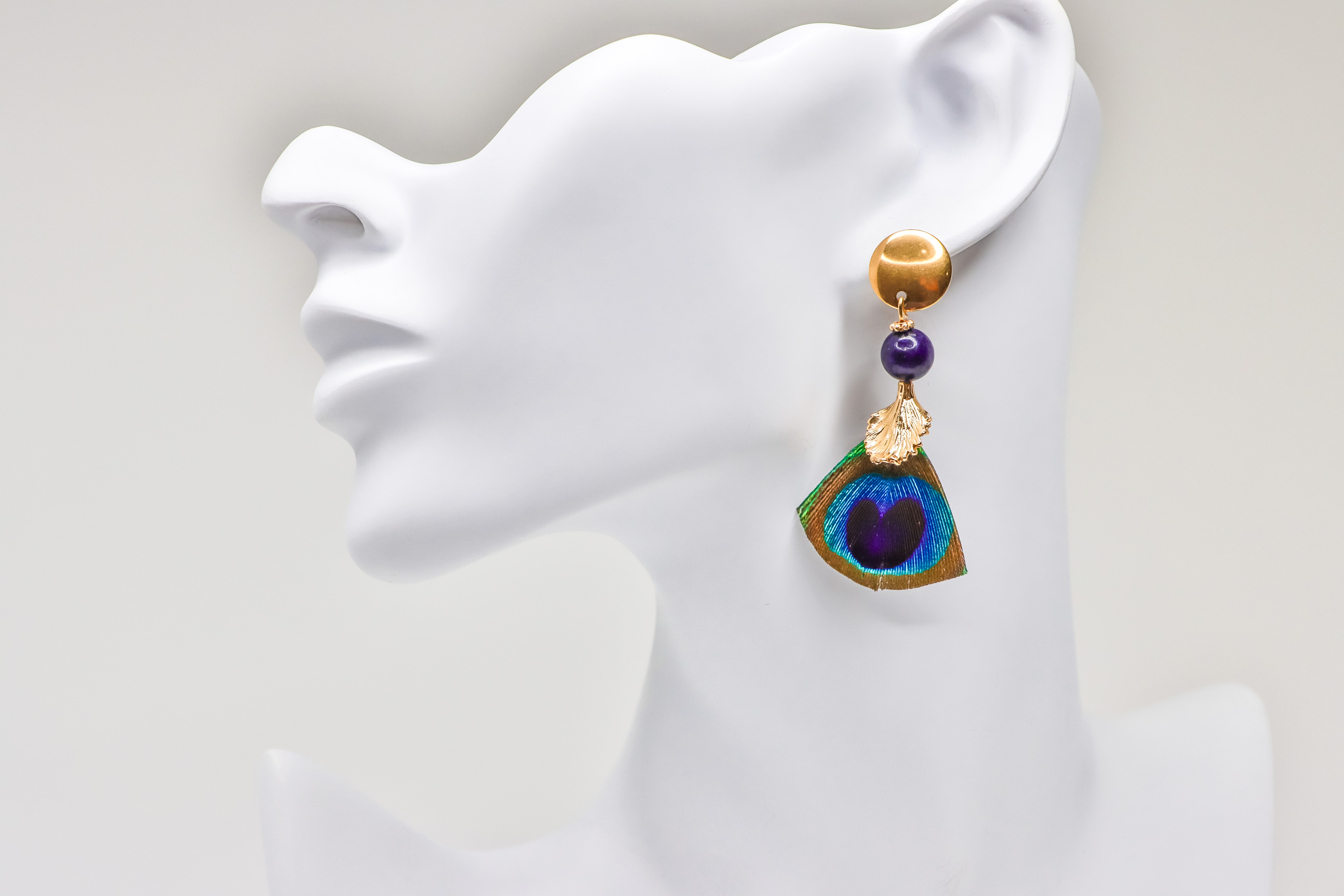 Gold Earrings - Peacock and Gold Collection 1