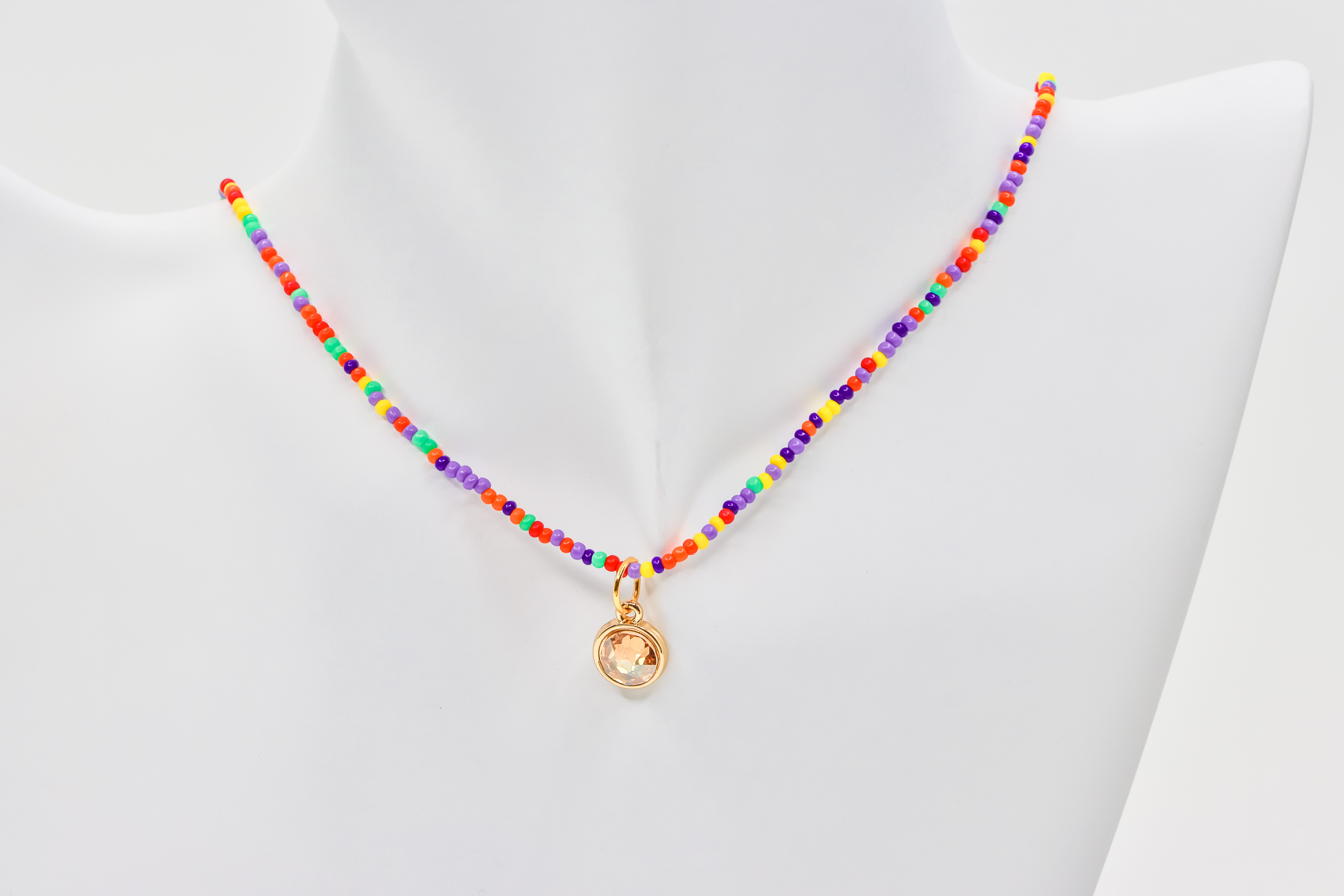 Necklace Mustard Bead Choker, Handmade Designer Jewelry Sprout