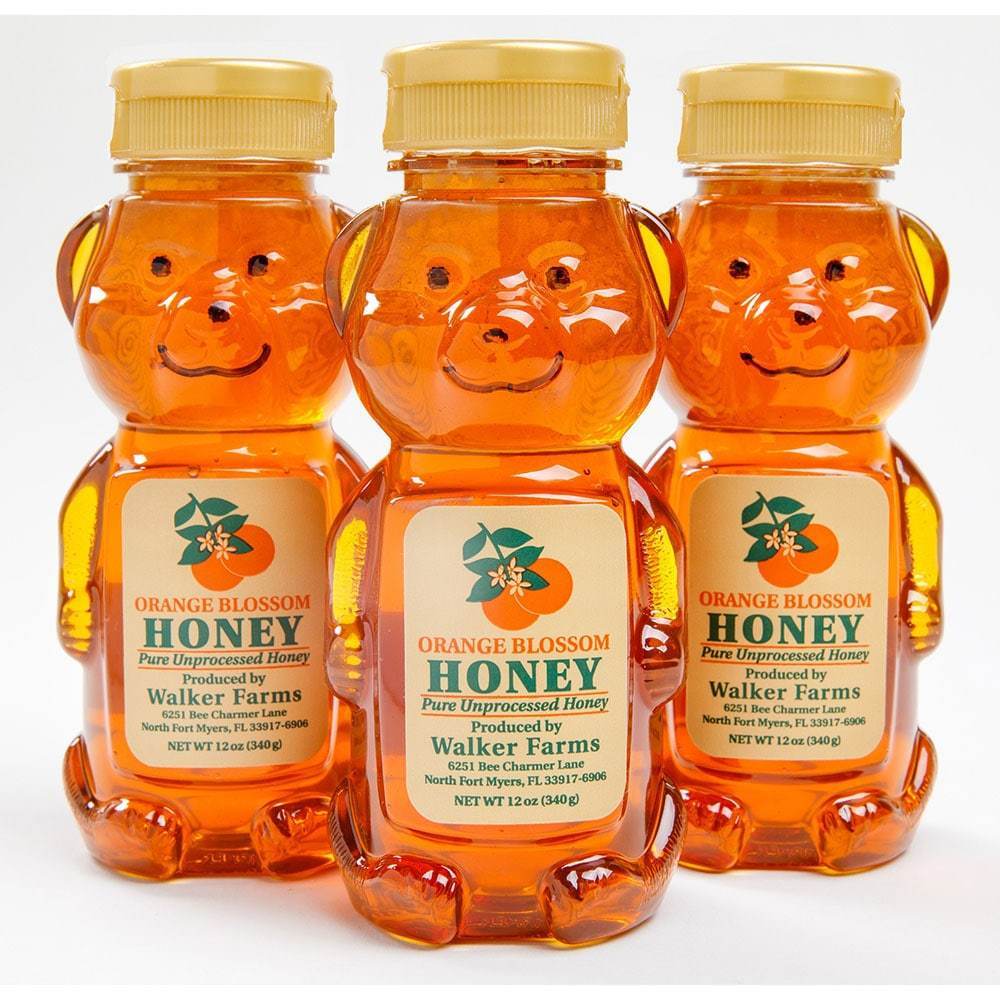 12 oz Orange Blossom Honey Bear - 3 Pack