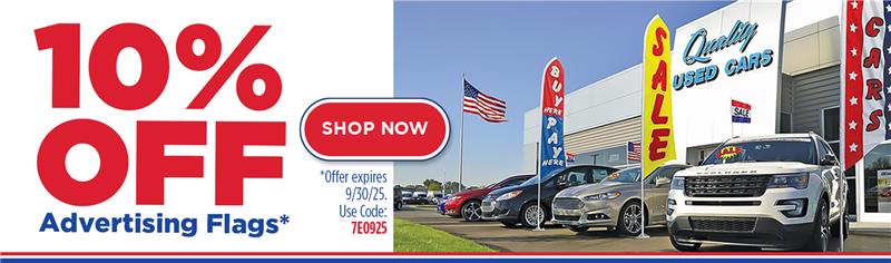 10% Off Advertising Lot Flags!