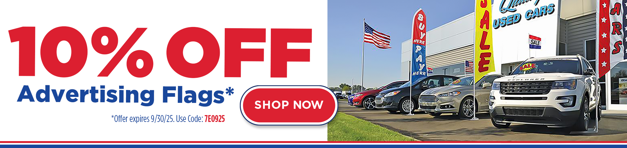 10% Off Advertising Lot Flags!