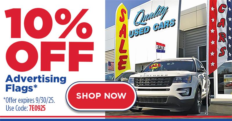 10% Off Advertising Lot Flags!
