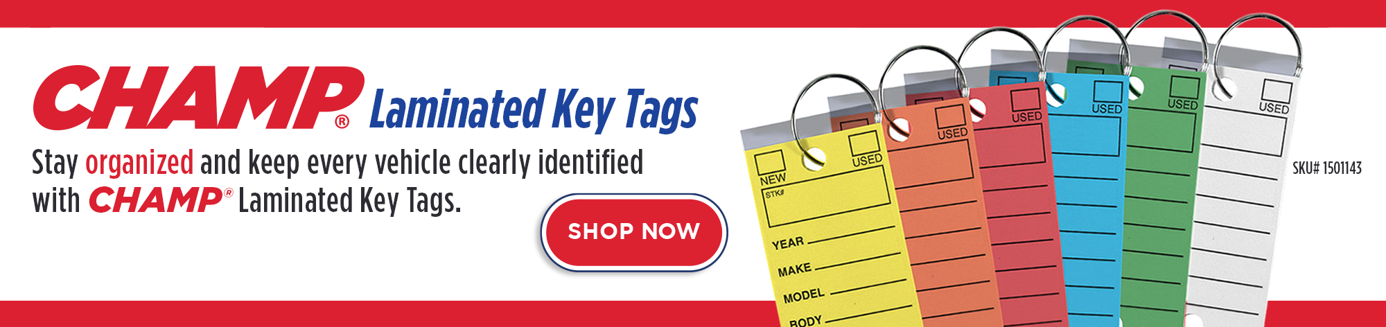 CHAMP Laminated Key Tags