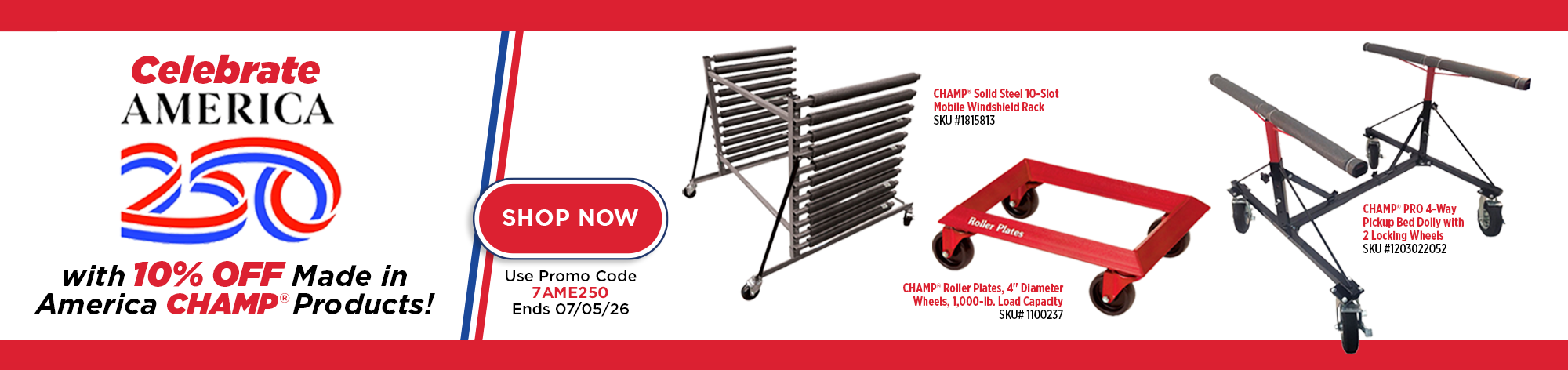 CHAMP Celebrate America with 10% OFF