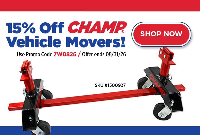 15% Off CHAMP Vehicle Mover!