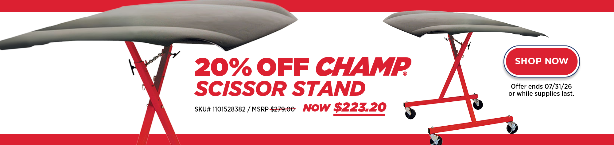 20% OFF CHAMP Scissor Stand!