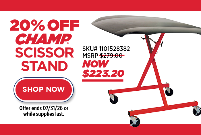 20% OFF CHAMP Scissor Stand!