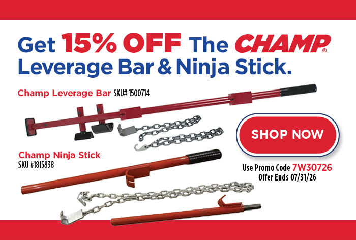 15% Off CHAMP Leverage Bar & Ninja Stick
