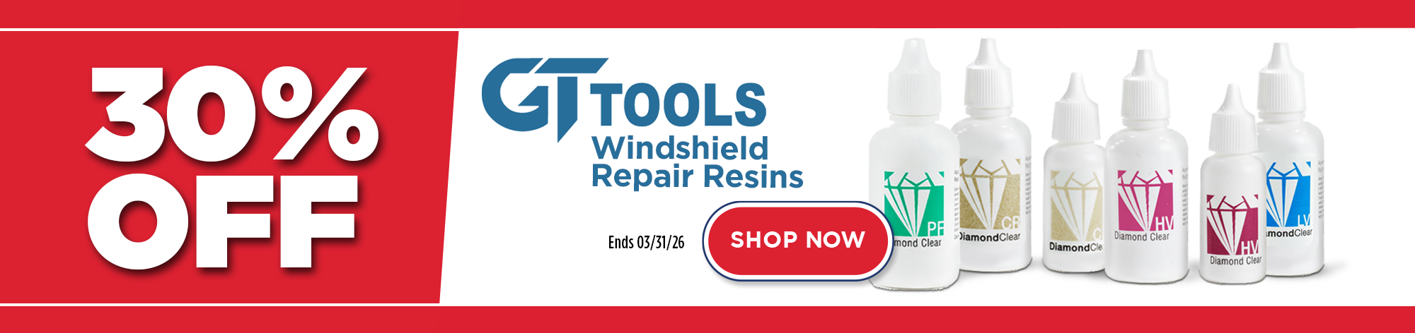 30% Off GT Tools Windshield Repair Resins