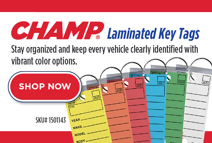 CHAMP Laminated Key Tags