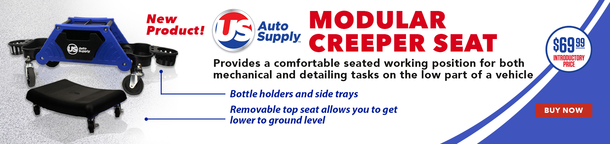 New! US Auto Supply Modular Creeper Seat