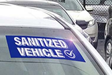 sanitized auto window sticker