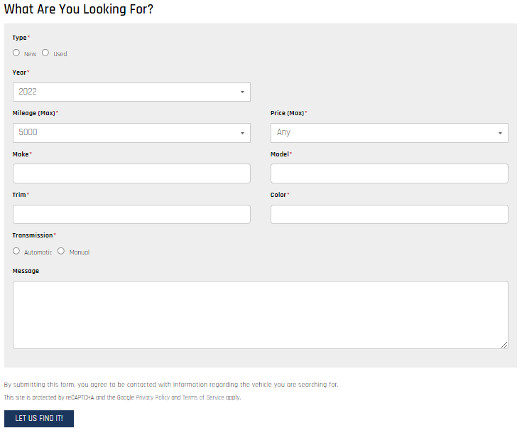 Image of a search form
