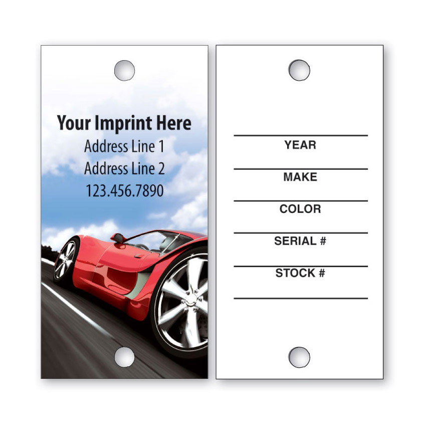 Full-Color Automotive Key Tags - Red Racer