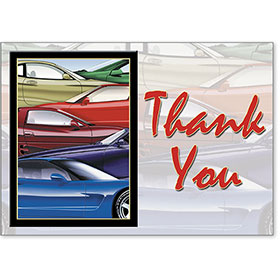 Automotive Thank You Postcards - Colorful Cars