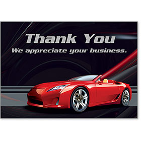 Automotive Thank You Postcards - Gleaming Ride