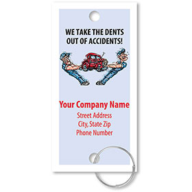 Personalized Full-Color Key Tags - Dents Out