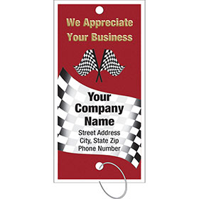 Personalized Full-Color Key Tags - Checkered Flags II