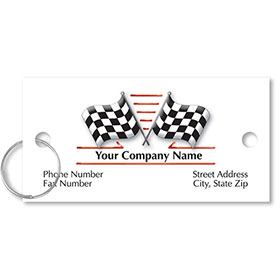 Personalized Full-Color Key Tags - Checkered Flags