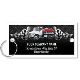 Personalized Full-Color Key Tags - Flatbed Tow Truck
