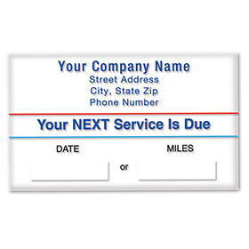 Standard Static Cling Service Reminders - Your Next Services is Due