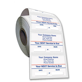 Standard Static Cling Service Reminders on a Roll - Your Next Service is Due