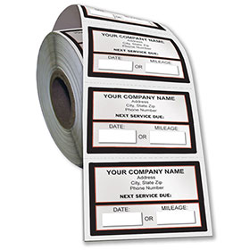 Jumbo Adhesive Service Sticker on a Roll - Next Service Due