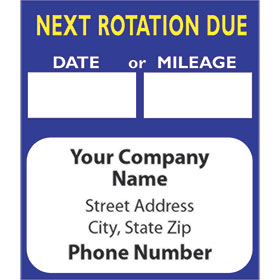 High-Visibility Personalized Service Reminder Stickers - Next Rotation