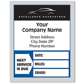 White Static Cling Excellence Guaranteed - Next Service is Due