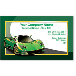 Designer Automotive Business Cards - Green Machine