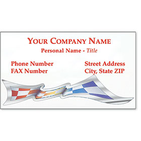 Automotive Business Cards with Foil - Checkered Flag