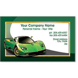 Automotive Business Cards with Foil - Green Machine