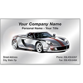 Automotive Business Cards with Foil - Silver Streak