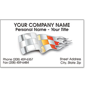 Automotive Business Cards with Foil - Shiny Checkered Flag