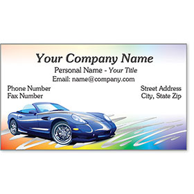 Automotive Business Cards with Foil - Rainbow Race