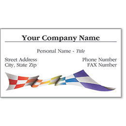 Premier Automotive Business Cards - Rainbow Checkered Flag