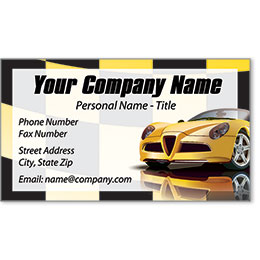 Premier Automotive Business Cards - Yellow Racer