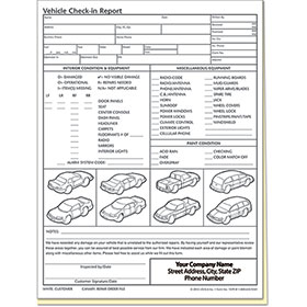 2-Part NCR Vehicle Check-In Report