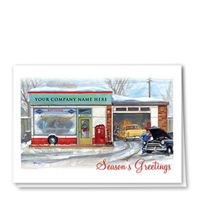 Double Personalized Full-Color Holiday Cards - Nostalgic Repair Shop