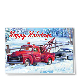 Double Personalized Full-Color Holiday Cards - Classic Hauliday