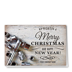 Double Personalized Full-Color Holiday Cards - Rustic Repair